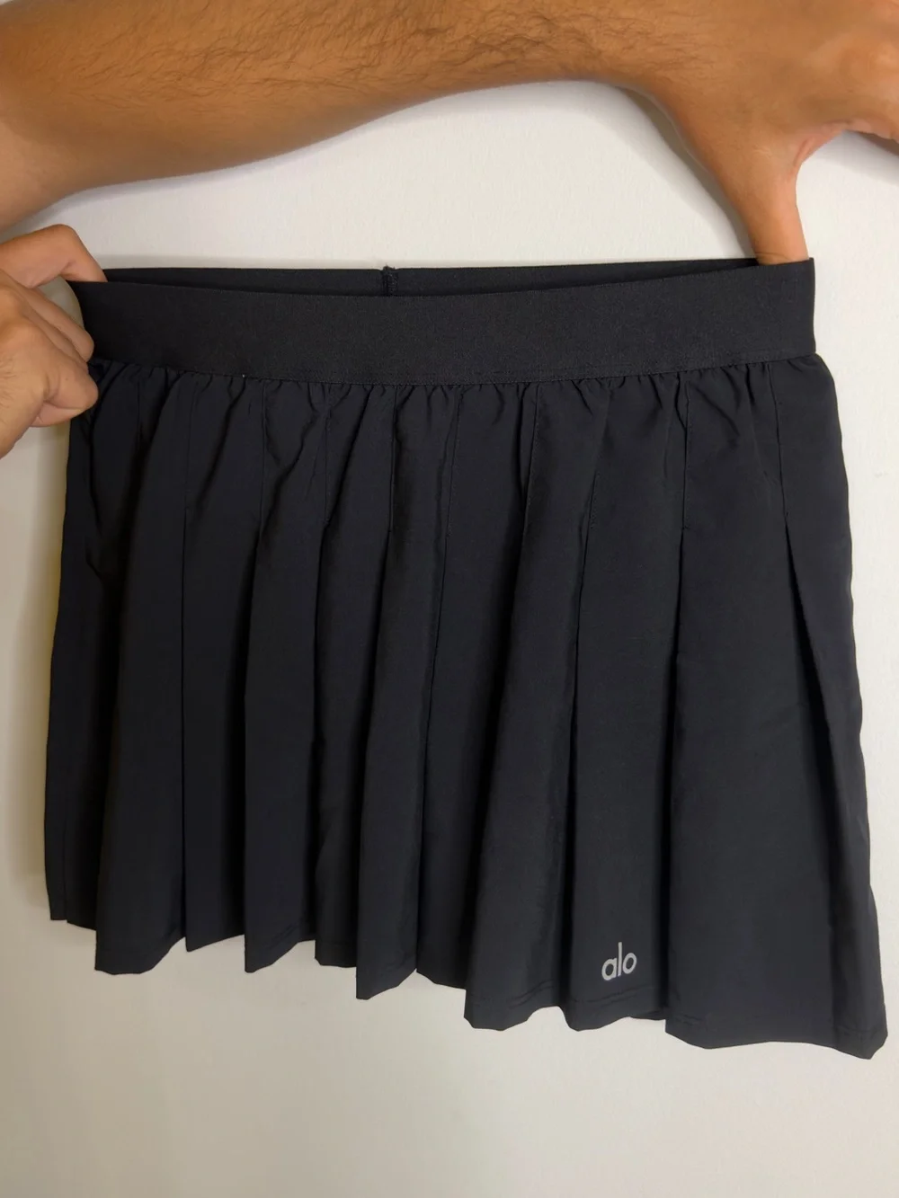 ALO Yoga Black Pleated Mini Skirt